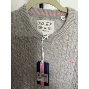 jack wills gray merino wool sweater UK 8/ US 4 womens new with tags